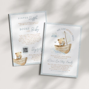 Little Sailor Bear We Can Bearly Wait Baby Shower Invitation