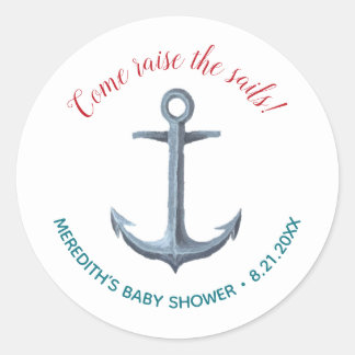 Little Sailor Nautical Baby Shower Sticker