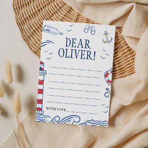 Little Sailor Nautical Birthday Time Capsule Invitation