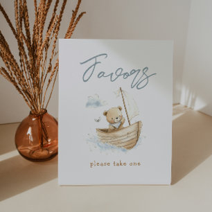Little Sailor Teddy Bear Baby Shower Favours Pedestal Sign