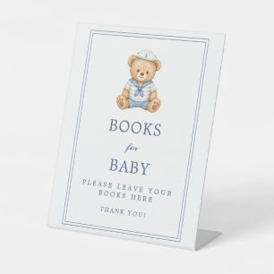 Little Sailor Teddy Bear Nautical Book For Baby Pedestal Sign
