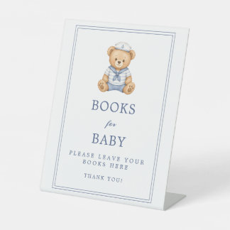 Little Sailor Teddy Bear Nautical Book For Baby Pedestal Sign
