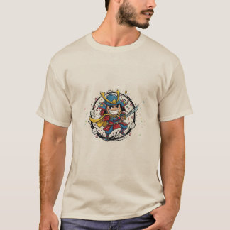 Little Samurai Cartoon T-shirt