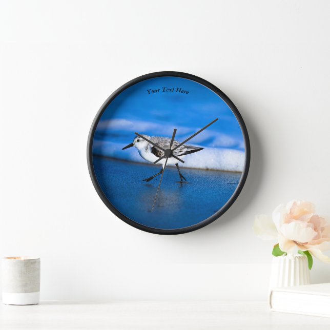 Little Sanderling Bird By Sea Clock (Home)