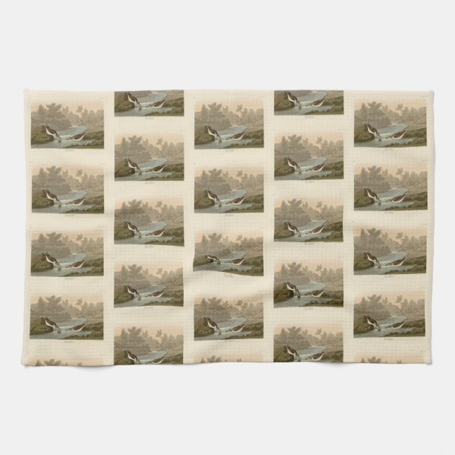 Little Sandpiper from Audubon's Birds of America Tea Towel (Horizontal)