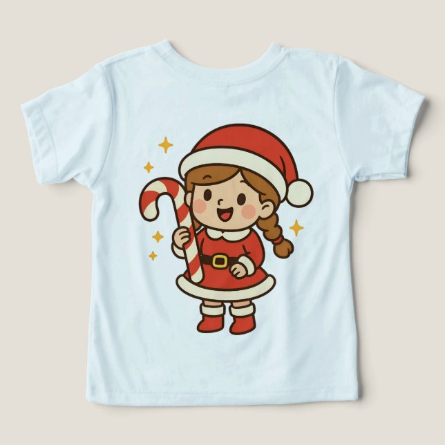 Little Santa Girl with Candy Cane (Design Back)
