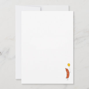 little sausage, cute sausage theme invitation