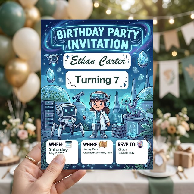Little Scientist Birthday Invitations Customisable (Creator Uploaded)