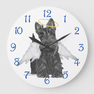 Little Scottie Angel Large Clock