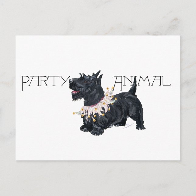 Little Scottie Party Animal Invitation Postcard (Front)