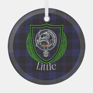 Little Scottish Clan Tartan & Crest Glass Tree Decoration