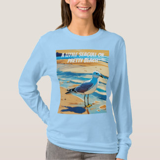 Little Seagull on a Beach ( Designed ) T-Shirt