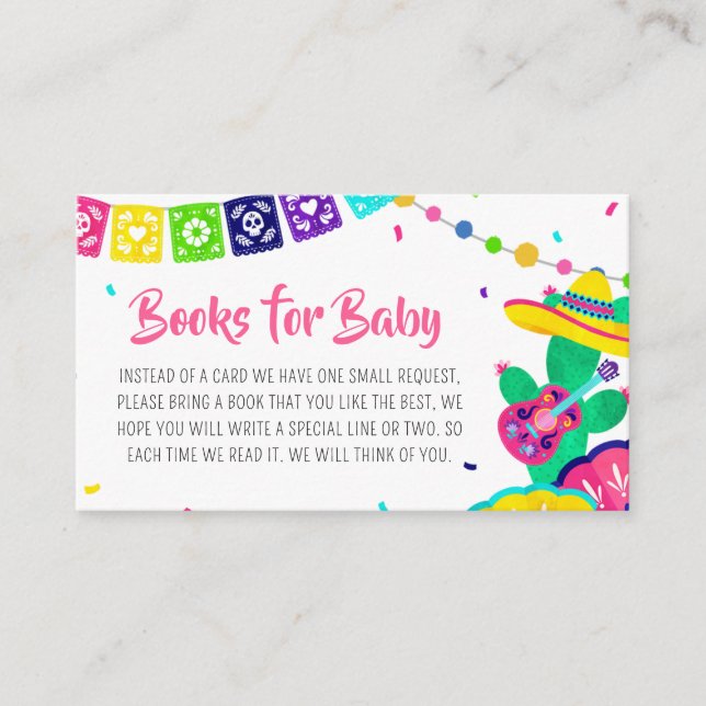 Little Senorita Fiesta Baby Shower Books for Baby Enclosure Card (Front)
