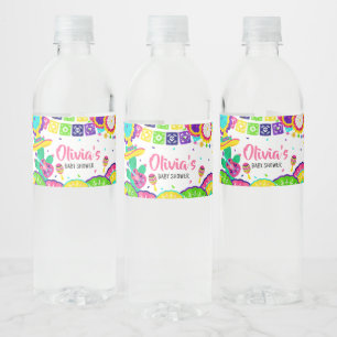 Little Senorita Fiesta Baby Shower  Water Bottle Label