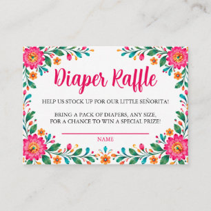 Little Señorita Mexican Diaper Raffle Baby Shower Enclosure Card