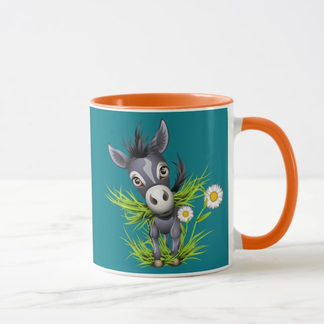 Little shaggy grey donkey mug (Right)