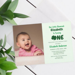 Little Shamrock 1st Birthday Invitation