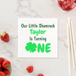 Little Shamrock 1st Birthday Napkin