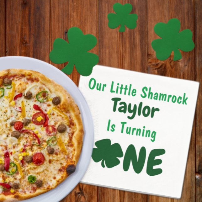 Little Shamrock 1st Birthday Napkin (Creator Uploaded)