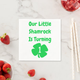 Little Shamrock 1st Birthday Napkin