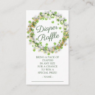 Little Shamrock Baby Shower Diaper Raffle Enclosure Card