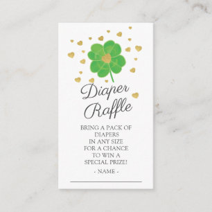 Little Shamrock Baby Shower Diaper Raffle Enclosure Card