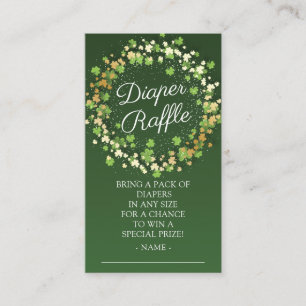 Little Shamrock Baby Shower Diaper Raffle Enclosure Card