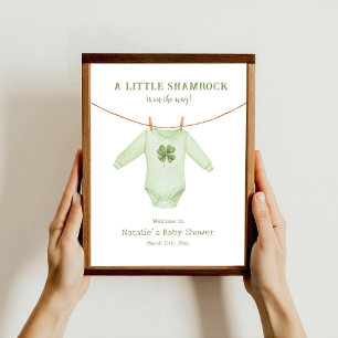 Little Shamrock St Patrick's Baby Shower Welcome Poster