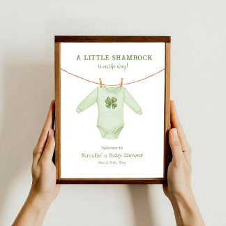 Little Shamrock St Patrick's Baby Shower Welcome Poster
