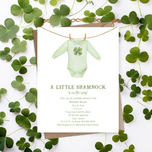 Little Shamrock St Patrick's Boy Baby Shower Invitation