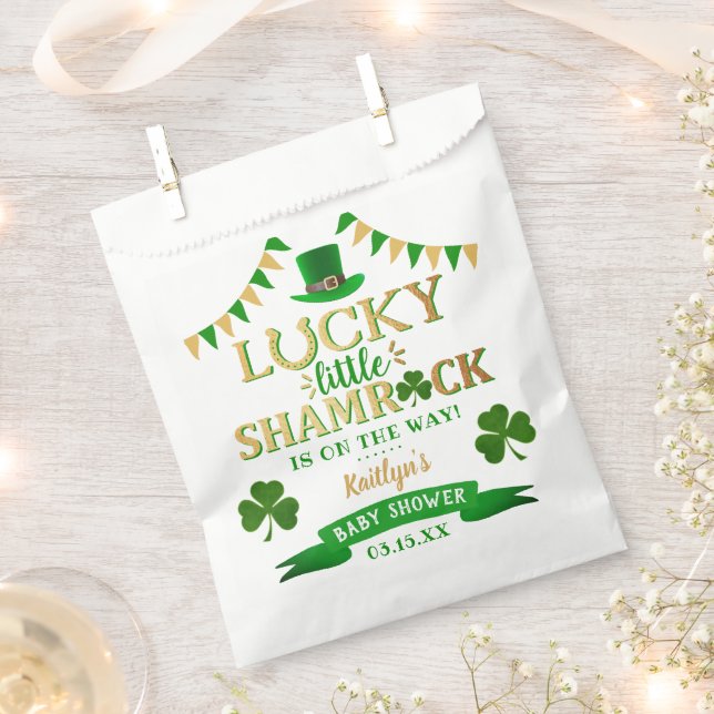 Little Shamrock St. Patrick's Day Baby Shower Favour Bags (Clipped)