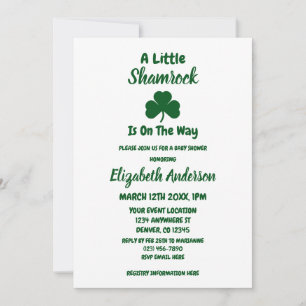 Little Shamrock St Patrick's Day Baby Shower Invitation