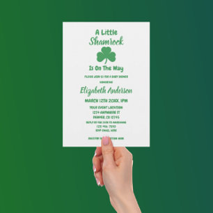 Little Shamrock St Patrick's Day Baby Shower Invitation
