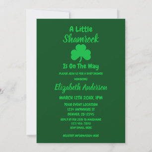 Little Shamrock St Patrick's Day Baby Shower Invitation
