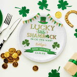 Little Shamrock St. Patrick's Day Baby Shower Paper Plate<br><div class="desc">Celebrate in style with these fun and modern baby shower paper plates. The design is easy to personalise with your own wording and your family and friends will be thrilled when they see these fabulous paper plates. Matching party items can be found in the collection.</div>