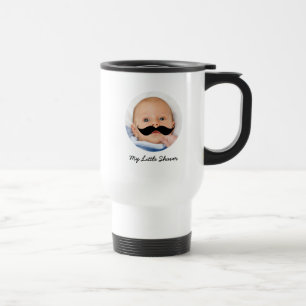 Little Shaver New Dad Moustache Baby Photo Funny Travel Mug