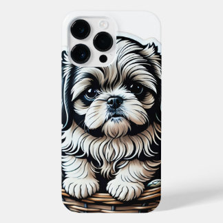 Little Shih Tzu Puppy in a Basket  iPhone Case