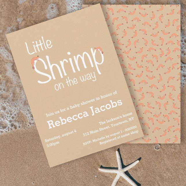 Little shrimp on the way Baby Shower Invitation (Creator Uploaded)