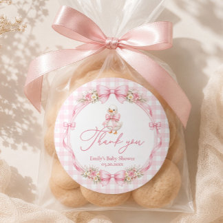 Little Silly Goose Baby Shower Thank You Classic Round Sticker