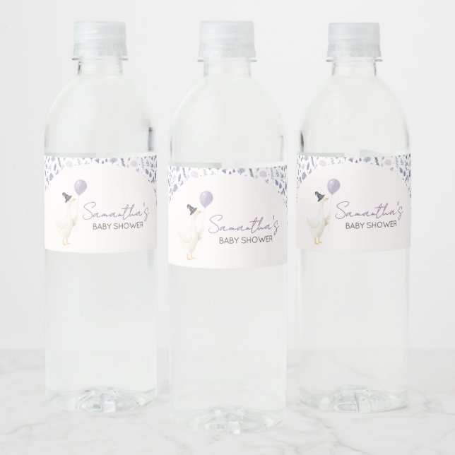 Little Silly Goose Baby Shower Water Bottle Label (Bottles)