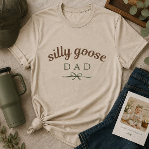 Little Silly Goose Dad Sage Green First Birthday T-Shirt