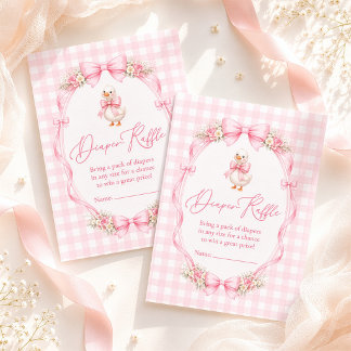 Little Silly Goose Diaper Raffle Baby Shower Enclosure Card