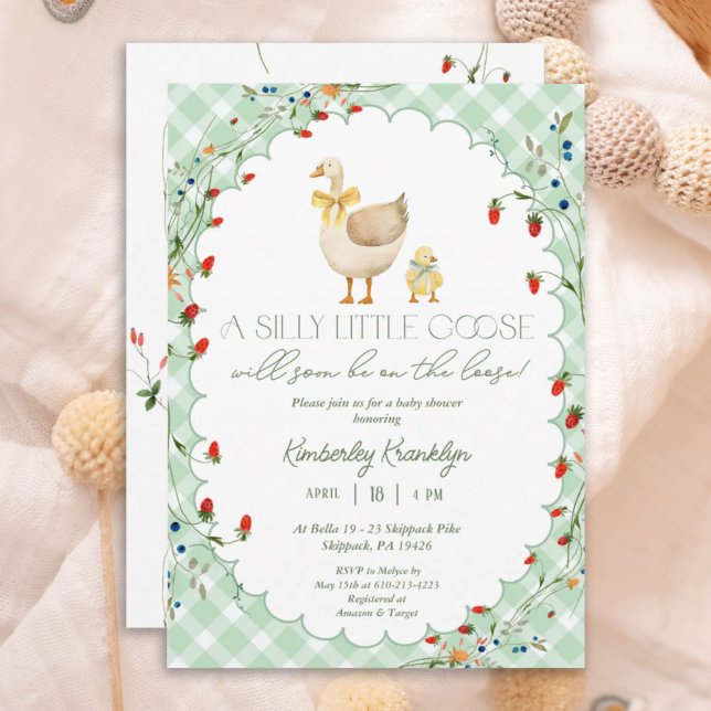 Little Silly Goose Gender Neutral Baby Shower Invitation (Creator Uploaded)