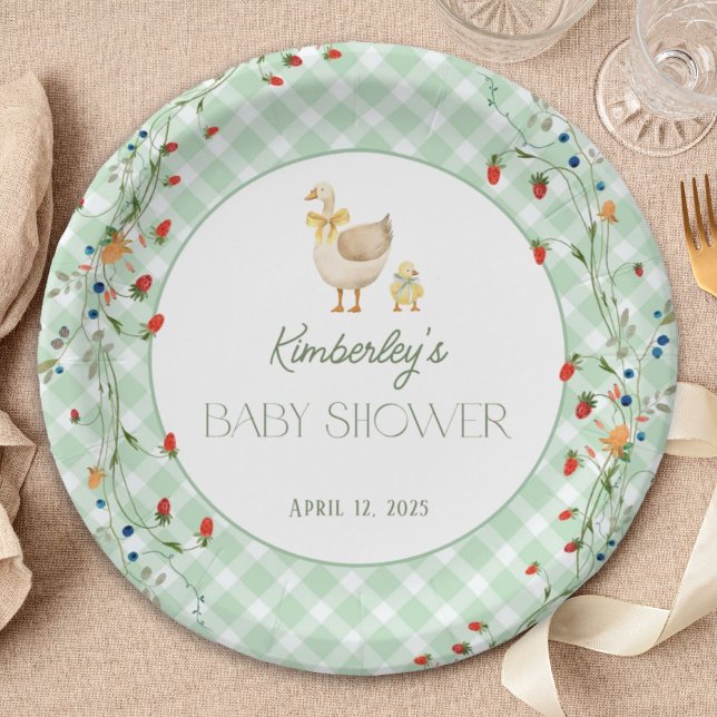 Little Silly Goose Gender Neutral Baby Shower Paper Plate (Creator Uploaded)