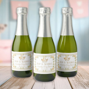 Little Silly Goose Gender Neutral Baby Shower Sparkling Wine Label