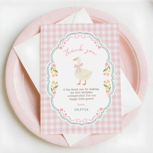 Little Silly Goose Pink Birthday Thank You Card