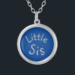 "Little Sis" Family  Placement - Sorority Keepsake Silver Plated Necklace<br><div class="desc">"Little Sis" Special Gift for the Little Sister in Family Placement or Female Sorority Keepsake from Big Sister to Lil' Sister. Change the Font, Text, and Colors to coordinate with Your College, University Colors. Choose Your Favorite Color, Style, Size and Metal Option. Made in U.S.A Easy Gift Idea for Her!...</div>