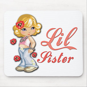 LIttle Sister and Flowers Mouse Pad