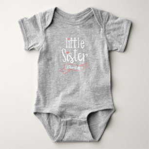 Little Sister Baby Announcement Name & Monogram Bodysuit