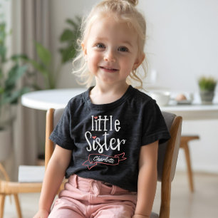 Little Sister Baby Announcement Name & Monogram Tri-Blend Shirt